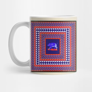 Red and Blue wild boar Mug